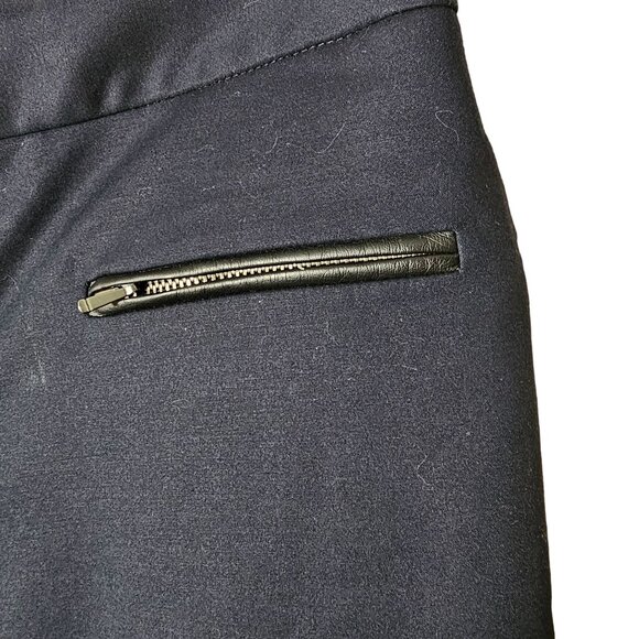 Club Monaco Black Pants Trousers Vegan Leather Pocket Details Slim Leg sz 4 - Picture 4 of 9